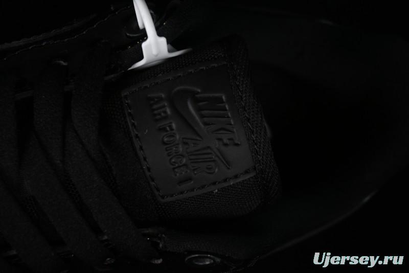 Nike Air Force 1 '07 Low Patent Leather All Black Casual Sneakers - AH6827-001