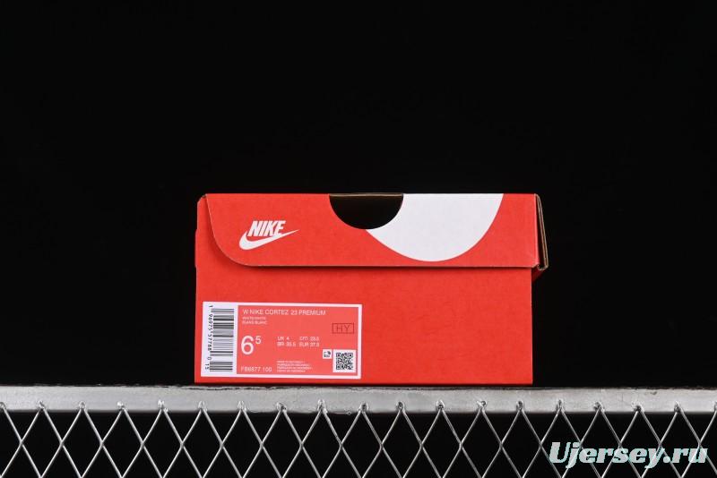 Nike Classic Cortez Leather Retro Running Shoes - FB6877-100