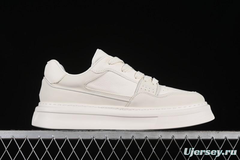 ECCO 2024 New Fashion Simple Versatile Genuine Leather White Sneakers - 61881301002
