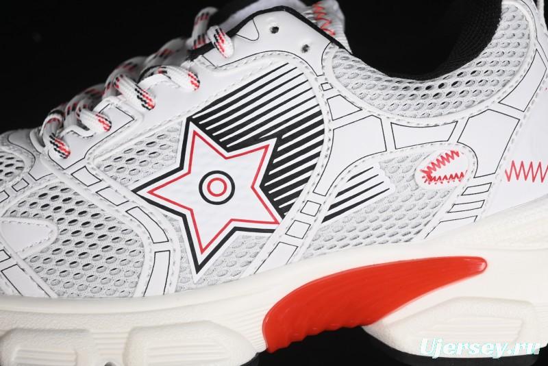 Dior Chrono Round Toe Lace-Up Lifestyle Casual Running Sneakers - 19W WHITE RED