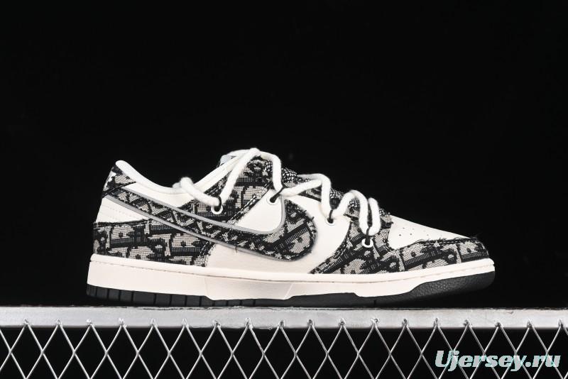 Nike SB Dunk Low Dior Collaboration Anniversary High-End Custom Low-Top Casual Sneakers - SJ2068-286