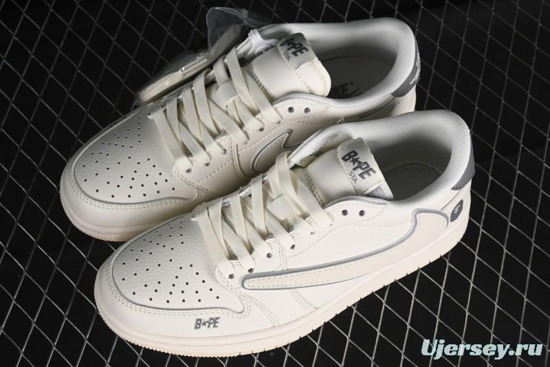 Nike Travis Scott x Fragment Design x Air Jordan 1 Low OG SP AJ1 Bape Collaboration - LJ5188-012