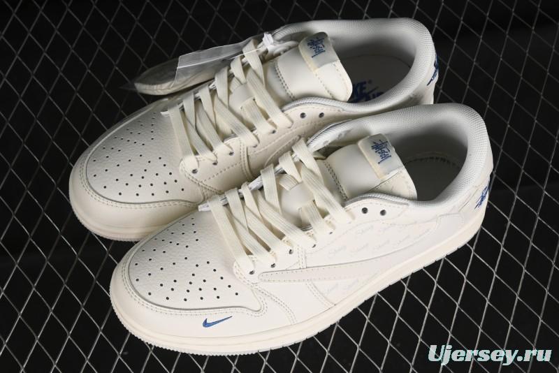 Nike Travis Scott x Fragment Design x Air Jordan 1 Low OG SP AJ1 Retro Sneakers - LJ5188-013