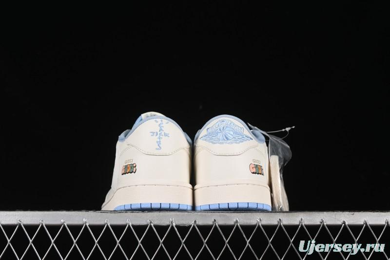 Nike Travis Scott x Fragment Design x Air Jordan 1 Low OG SP AJ1 Low Top Casual Sneakers - DM6688-608