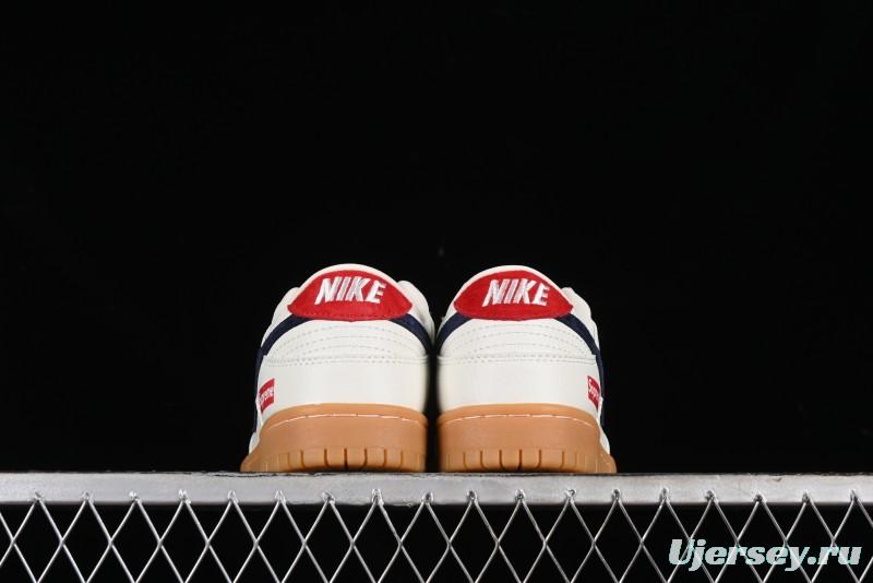 Nike SB Dunk Low Supreme Collaboration - Off White Gum Anniversary Customized Low-Top Casual Skate Shoes - JH8310-945