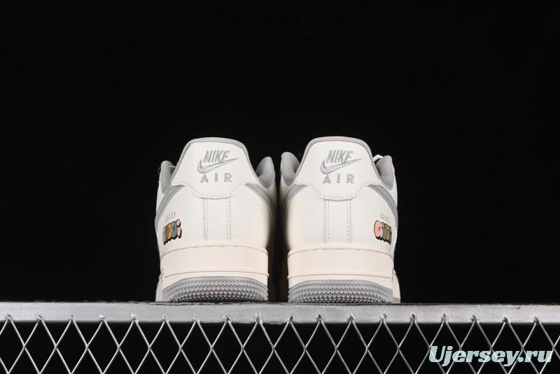 Nike Air Force 1 '07 Low Gucci Collaboration - Beige Grey Linen Casual Sneakers - XZ3398-688