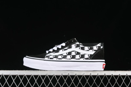 Vans Old Skool Checkerboard Bear Comfortable Slip-Resistant Cushioned Casual Vulcanized Sneakers - VN000D3CG03