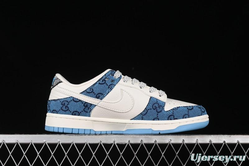Nike SB Dunk Low Gucci Collaboration - Royal Blue Anniversary High-End Custom Low-Top Casual Sneakers CF3688-002