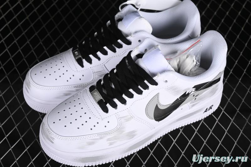 Nike Air Force 1 '07 Low Custom Hand-Painted 2D Theme with Broken Three-Hook Shadow and Strap - CW2288-111