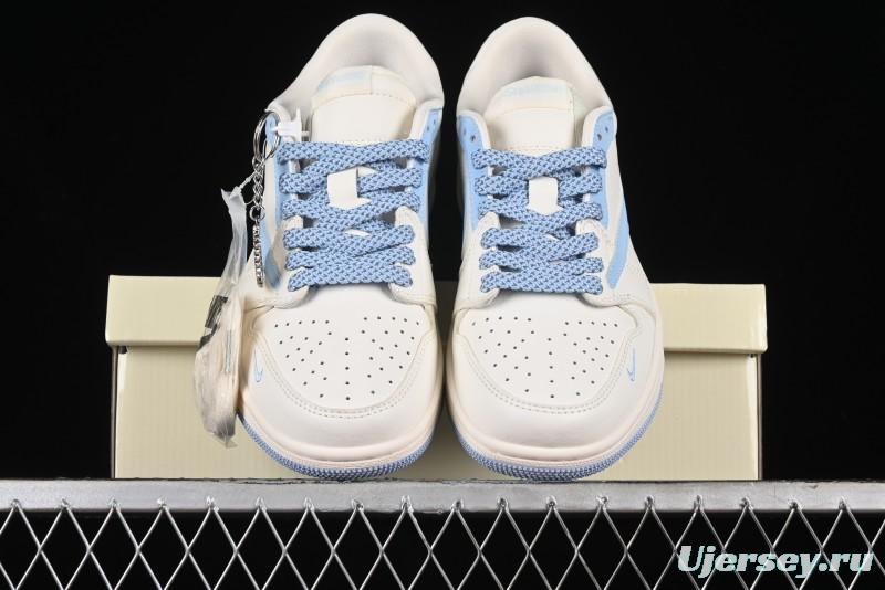 Nike Travis Scott x Fragment Design x Air Jordan 1 Low OG SP AJ1 Stone Island Collaboration - BB6588-105