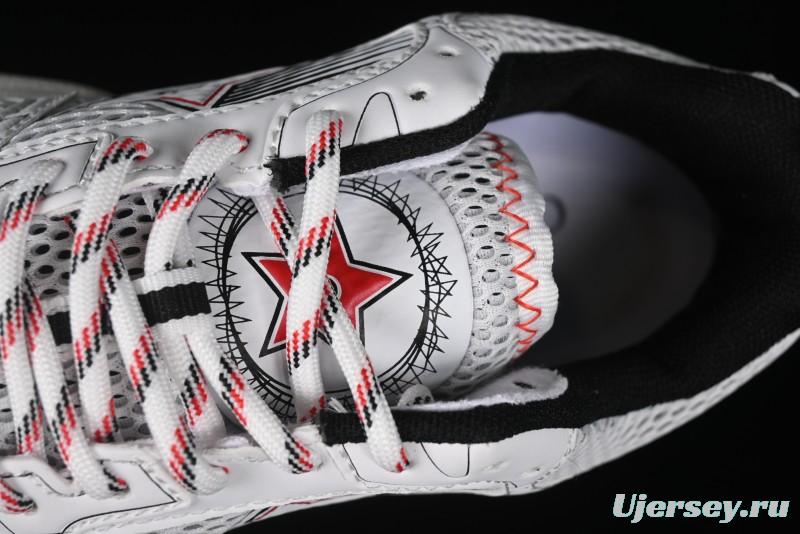 Dior Chrono Round Toe Lace-Up Lifestyle Casual Running Sneakers - 19W WHITE RED