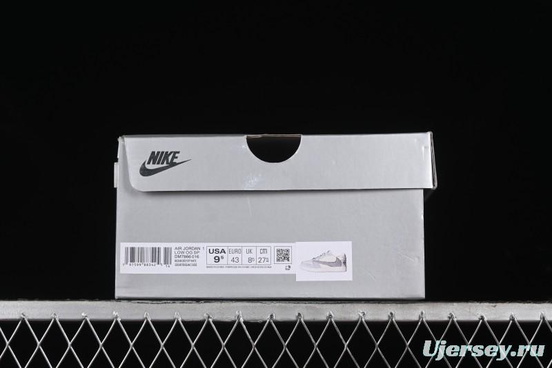 Nike Travis Scott x Fragment Design x Air Jordan 1 Low OG SP AJ1 Retro Sneakers - DM7866-016