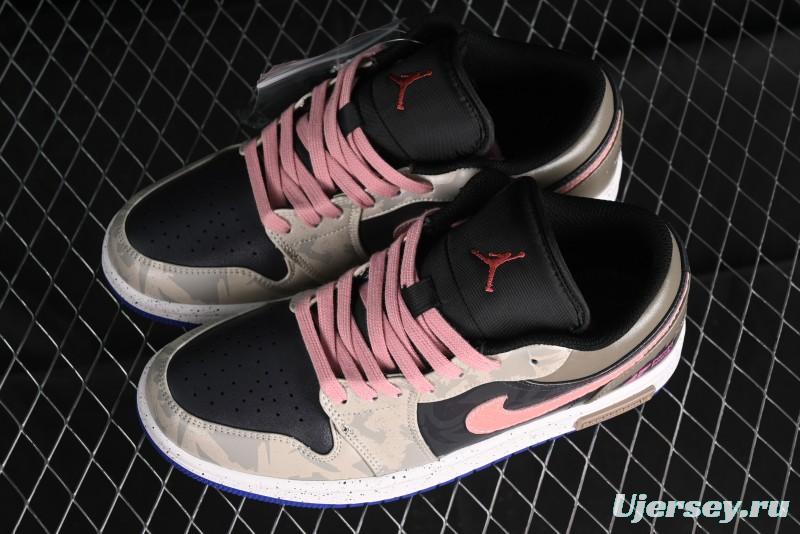 Nike Air Jordan 1 Low Retro Basketball Shoes with Panda Mischief Pioneer Knight Design - 553558-154