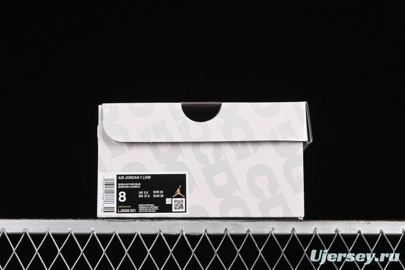 Nike Air Jordan 1 Low AJ1 The North Face Collaboration - White Grey Brown Custom High-End Basketball Shoes - LJ6688-001