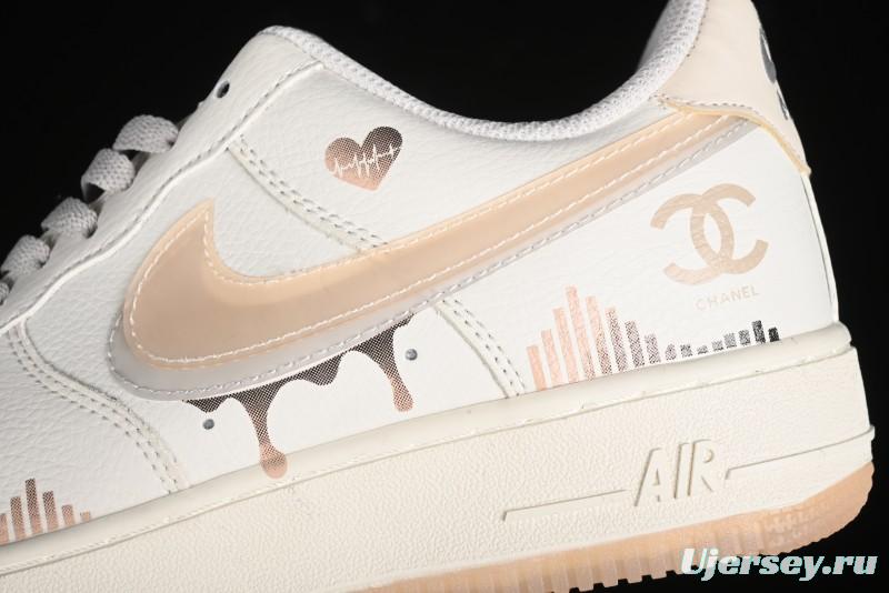 Nike Air Force 1 '07 Low Heart "Rate Beating" Casual Sneakers - CW1574-708