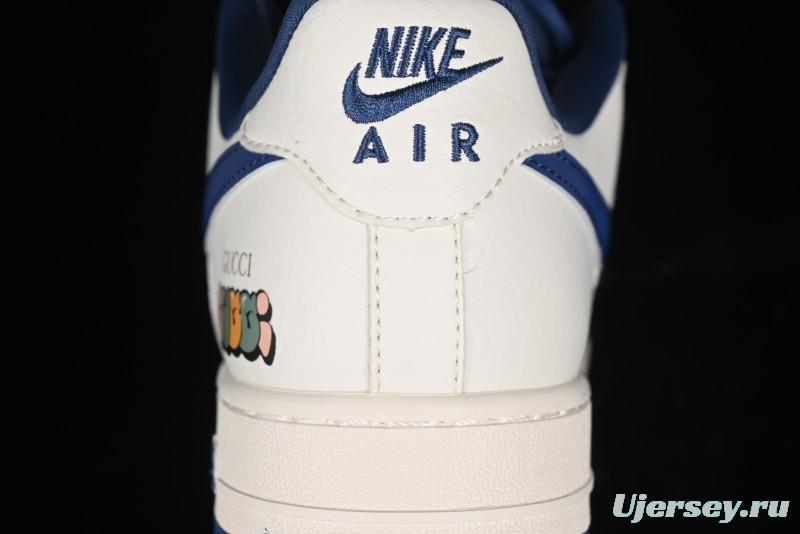 Nike Air Force 1 '07 Low Gucci Collaboration - Light Blue Linen Low-Top Casual Sneakers - XZ3398-788