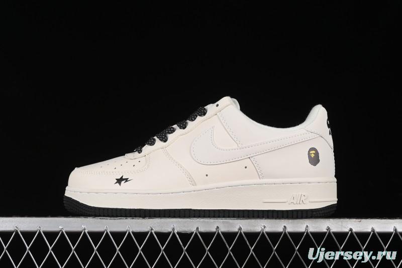 Nike Air Force 1 '07 Low Bape Collaboration - Black Beige Starry Sky Low Top Casual Sneakers - FG6688-103