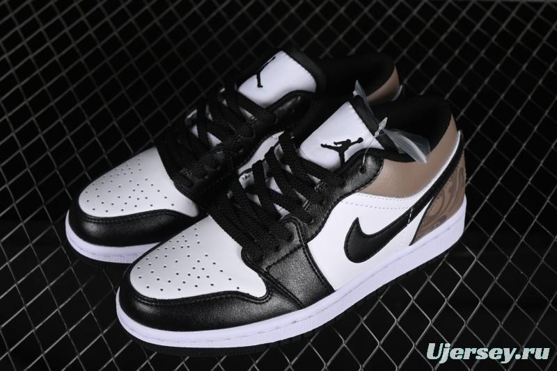 Nike Air Jordan 1 Low Retro Basketball Shoes in Mocha Colorway - 553558-132