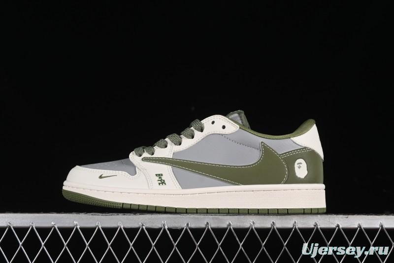 Nike Travis Scott x Fragment Design x Air Jordan 1 Low OG SP AJ1 Bape Collaboration - BB6511-621
