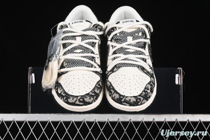Nike SB Dunk Low Dior Collaboration Anniversary High-End Custom Low-Top Casual Sneakers - SJ2068-286