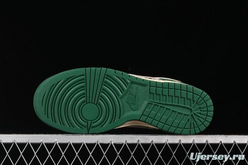 Nike SB Dunk Low Edison Chen Collaboration - Beige Brown Green Knit Anniversary High-End Custom Low-Top Casual Skate Shoes - XB3802-355