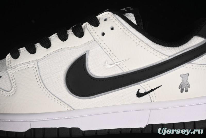 Nike SB Dunk Low Violent Bear Collaboration - Woven Black Swoosh Anniversary Custom Low-Top Casual Skate Shoes - KK1888-005