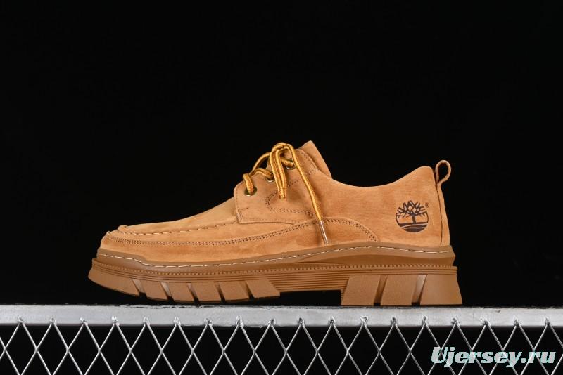 Timberland Low-Top Casual Shoes for Men - 24SS Autumn Collection with Oil-Resistant Italian Leather & Anti-Slip Rubber Outsole - TB73535YELLOW