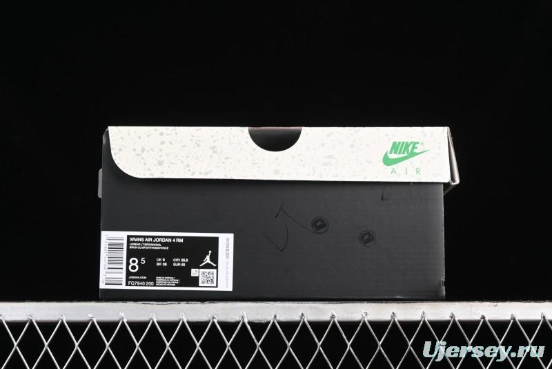 Nike Air Jordan 4 Remastered Retro Sneakers in White Grey - FQ7940-200