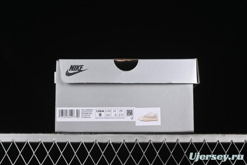 Nike Travis Scott x Fragment Design x Air Jordan 1 Low OG SP AJ1 Low Top Casual Sneakers - DM7866-022