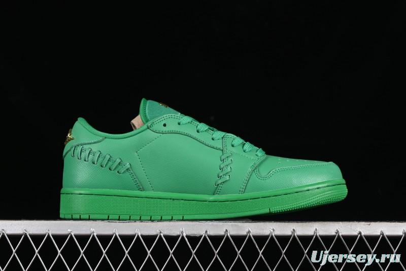 Nike Air Jordan 1 Low "Method of Make" Casual Sneakers in Green and Gold - FN5032-300