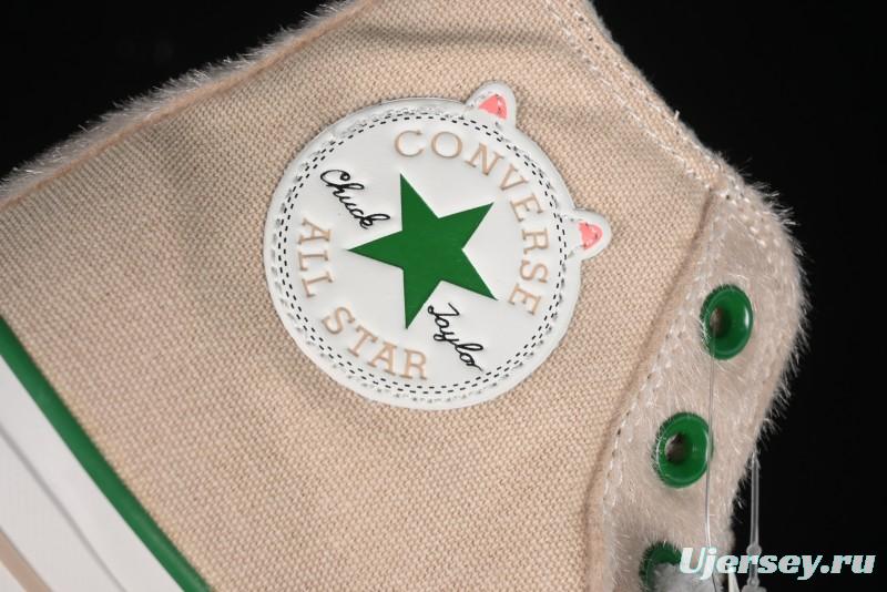 Converse Zoo Happy Pets Series High-Top Casual Sneakers with Plush Lining for Autumn Winter - A12768C