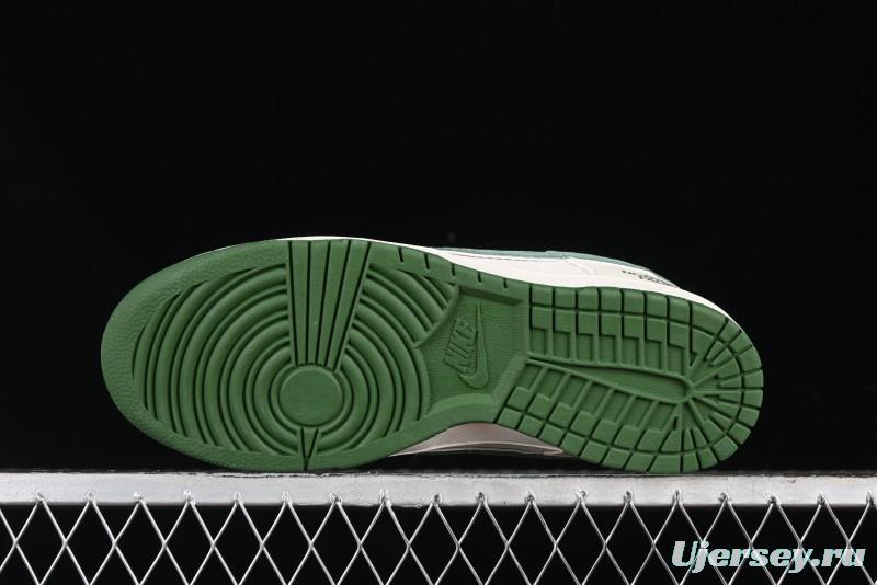 Nike SB Dunk Low The North Face Collaboration - Pig Leather Green Swoosh Anniversary Custom Low-Top Casual Skate Shoes - DQ1098-511