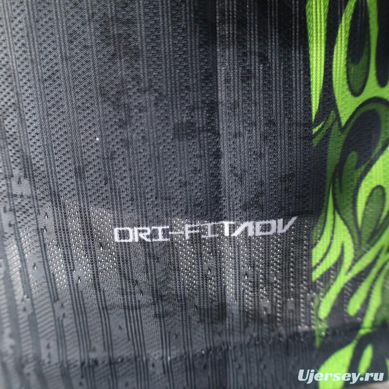 Player Version 2025 Brazil Dark Grey with Neon Green Flame Jersey