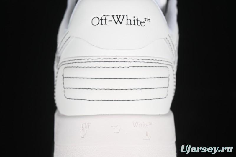 Off-White Out Of Office Low-Top Fashion Sneakers in White Black - AJD4