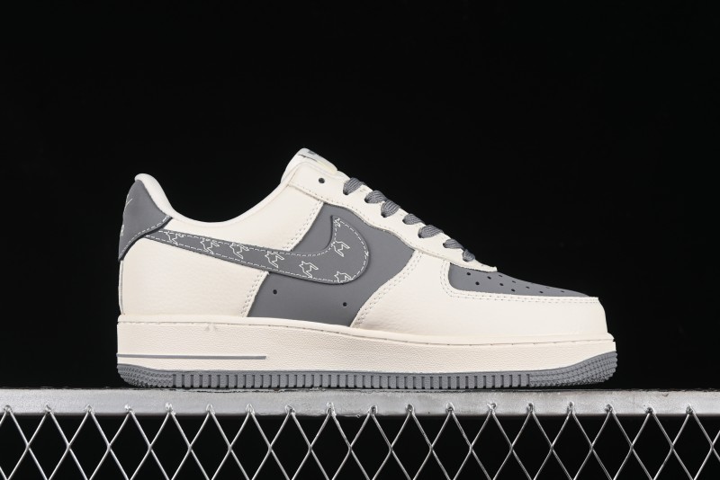 Nike Air Force 1 '07 Low The North Face Bear Collaboration - Beige Grey Swoosh Low-Top Casual Sneakers - KK1988-011
