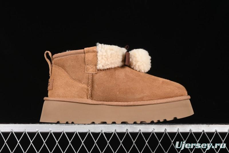 UGG Classic Mini II Shearling Lined Mini Boots with Pom Pom Detail - 1116109