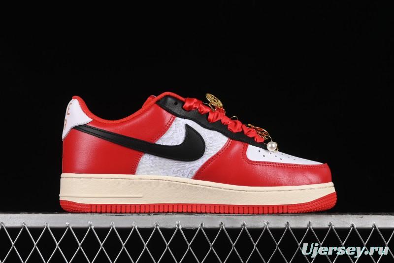 Nike Air Force 1 '07 Low Custom Wedding Sneakers with Chinese Style Elements - FN7439-133