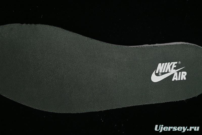 Nike Travis Scott x Fragment Design x Air Jordan 1 Low OG SP AJ1 LV Collaboration - Grey Green Pigskin Low Top Casual Sneakers - XZ1268-005