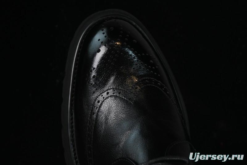 Ecco Block Brogue Business Derby Round Toe Genuine Leather Dress Shoes - 63667201001