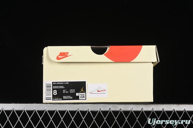 Nike Air Jordan 1 Low Stussy Collaboration - Pink Pig Retro Low-Top Basketball Shoes - SJ9950-023