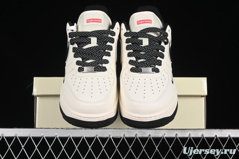 Nike Air Force 1 '07 Low Supreme Collaboration - Beige Black Starry Sneakers - XZ6188-013