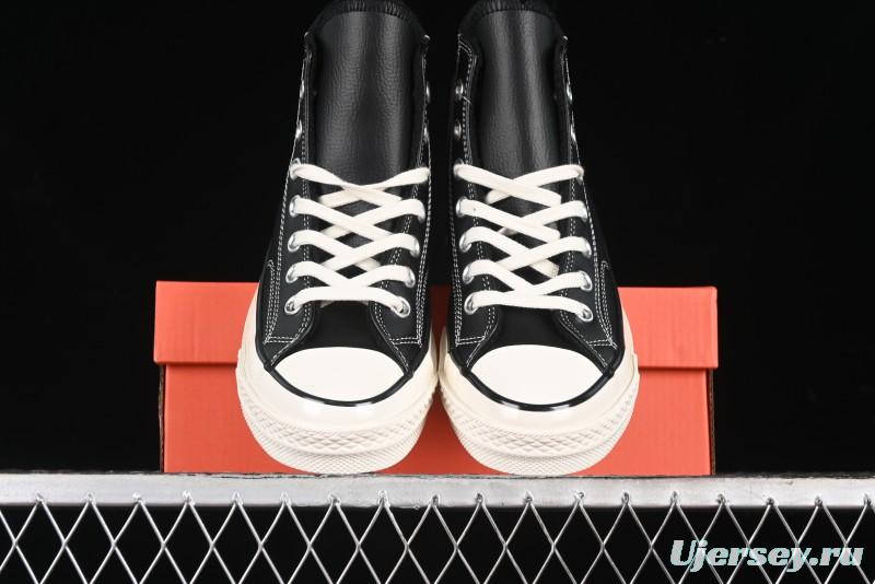 Converse Chuck 70s High Top Canvas Sneakers with Fur Lining in Black & White - A13863C