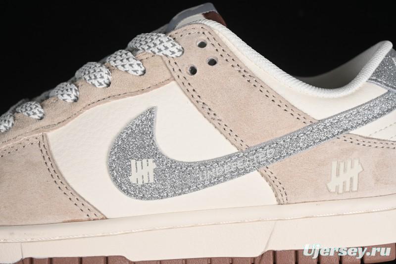 Nike SB Dunk Low UN Collaboration - Light Brown with Silver Swoosh Anniversary High-End Custom Low-Top Casual Sneakers - CF3688-013