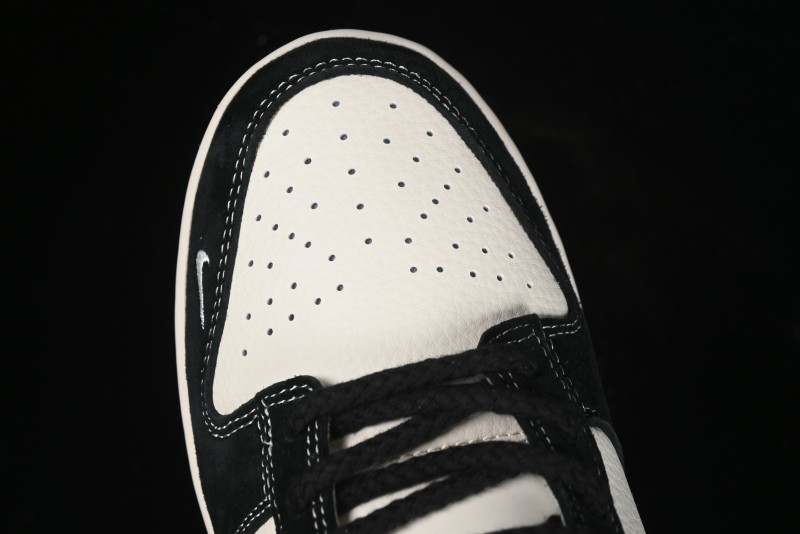 Nike SB Dunk Low Carhartt Collaboration - Off White Black Swoosh Anniversary Custom Low-Top Casual Skate Shoes - SJ1089-005