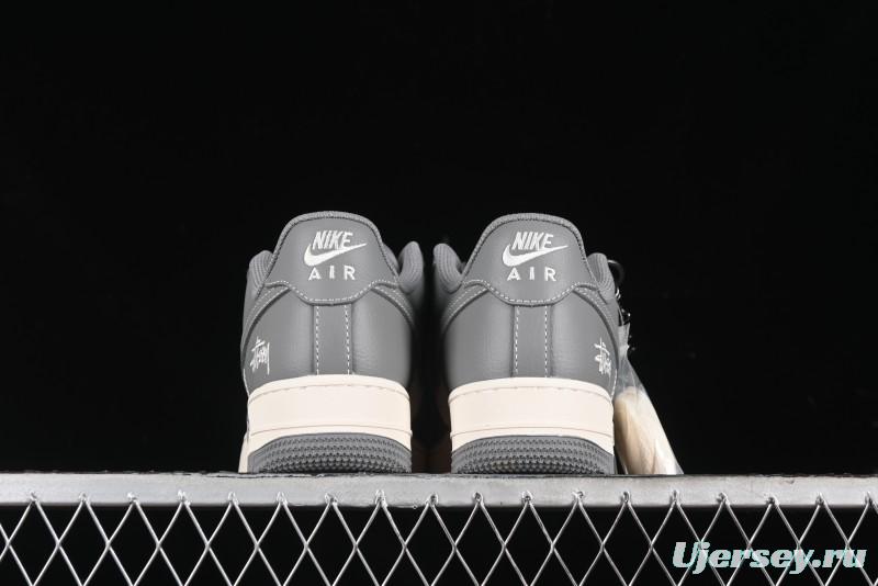 Nike Air Force 1 '07 Low Stussy Collaboration - Premium Gray Low-Top Casual Sneakers - BB5353-512