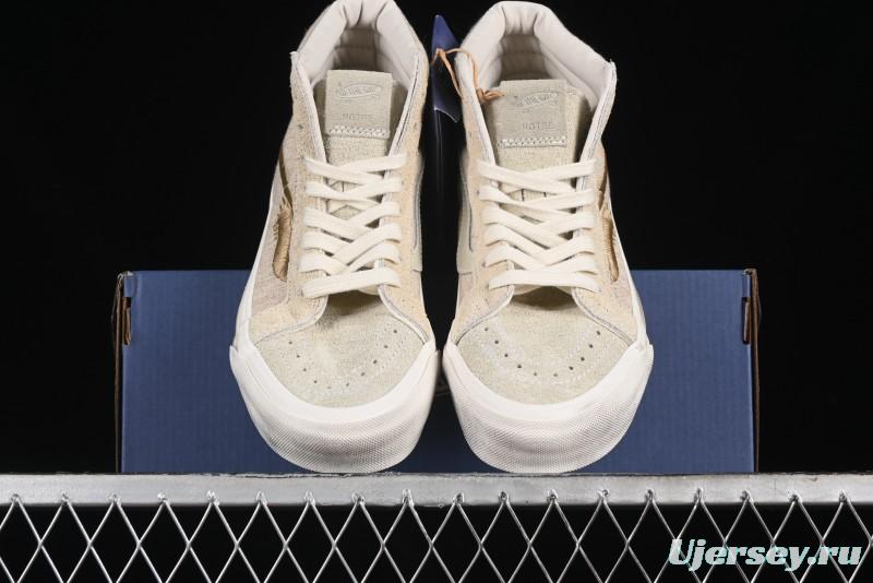 Vans Notre Premium Sk8-Hi High-Top Skate Shoes with Upgraded Suede and Linen Materials - VN000CR0BWQ