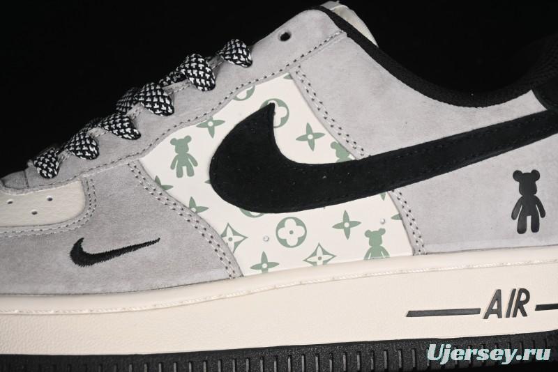 Nike Air Force 1 '07 Low Violent Bear Collaboration - Grey Black Print Low-Top Casual Sneakers - SJ9188-002