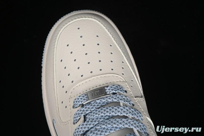 Nike Air Force 1 '07 Low Stussy Collaboration - Off White Elegant Blue Low-Top Casual Sneakers - XZ3328-002