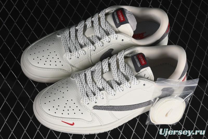 Nike Travis Scott x Fragment Design x Air Jordan 1 Low OG SP AJ1 Supreme Balenciaga Collaboration - JH6088-6