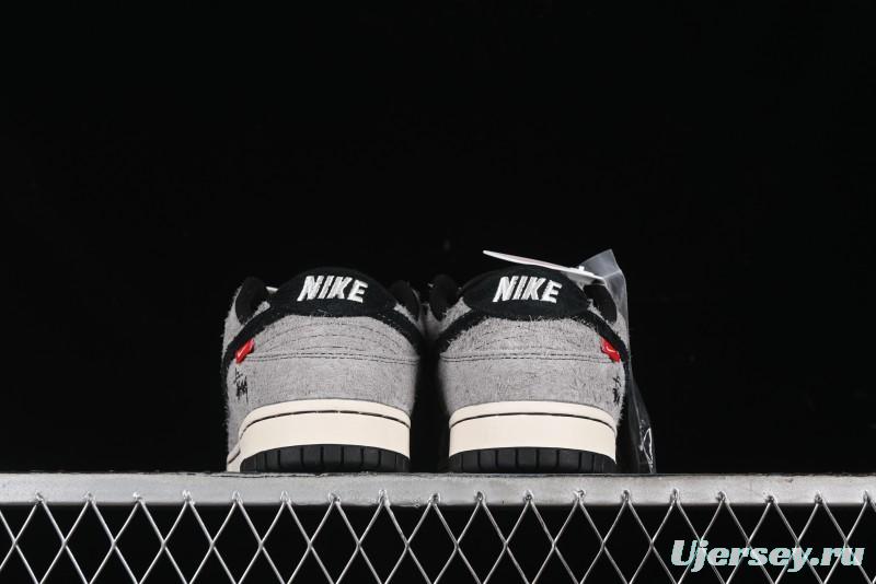 Nike SB Dunk Low Stussy Series - Battle Grey Black Hook Anniversary High-End Custom Low-Top Casual Skate Shoes - MM1089-027